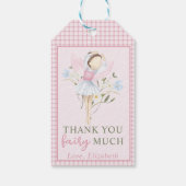 Fairy First Girl's 1e verjaardagsfeestje Dank je Cadeaulabel (Achterkant)