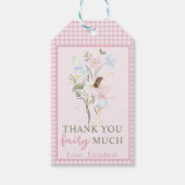 Fairy First Girl's 1e verjaardagsfeestje Dank je Cadeaulabel (Voorkant)