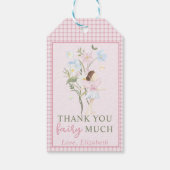 Fairy First Girl's 1e verjaardagsfeestje Dank je Cadeaulabel (Achterkant)
