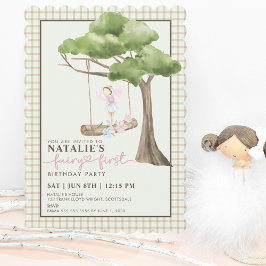 Fairy First Girl's 1e verjaardagsfeestje gepersona Kaart