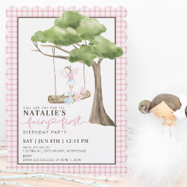 Fairy First Girl's 1e verjaardagsfeestje gepersona Kaart