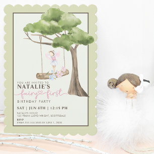 Fairy First Girl's 1e verjaardagsfeestje gepersona Kaart