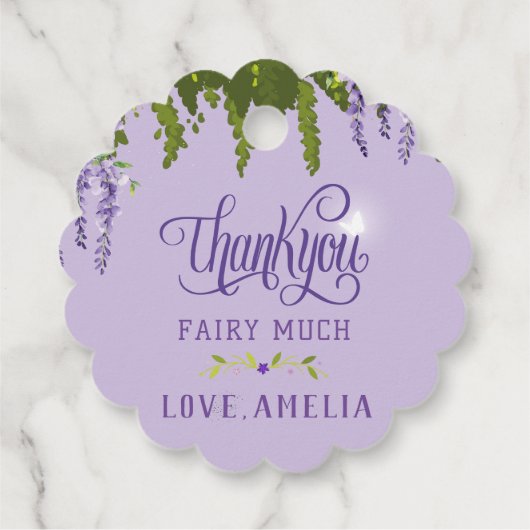 Fairy First Girl's 1st Birthday Enchanted forest Bedankjes Labels (Achterkant)