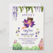 Fairy First Girl's 1st Birthday Enchanted forest Kaart (Voorkant)