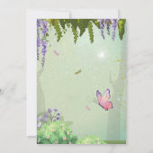 Fairy First Girl's 1st Birthday Enchanted forest Kaart (Achterkant)
