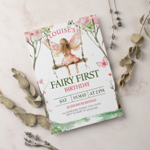 Fairy First Girl's 1st Birthday Invitation