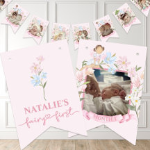 Fairy First Girl's 1st Birthday Party Custom Foto