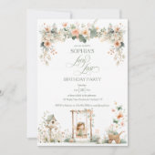 Fairy First Girl's Birthday Party Custom Kaart (Voorkant)