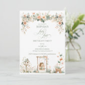 Fairy First Girl's Birthday Party Custom Kaart (Staand voorkant)