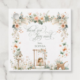 Fairy First Girl's Birthday Party Favor Tags Bedankjes Labels