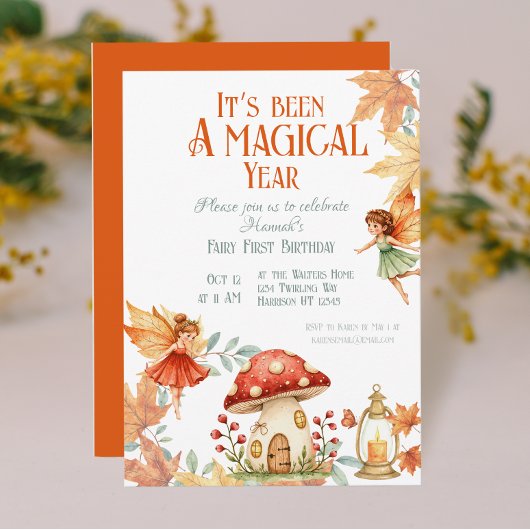 Fairy First Magic Fall Birthday Kaart