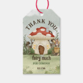 Fairy First Mushroom Woodland Bedankt Cadeaulabel (Voorkant)