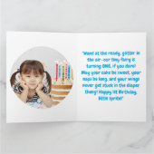 Fairy First Photo Girly Kids Verjaardagsgroet Kaart (Binnen)