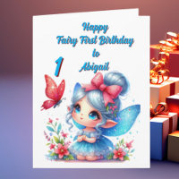 Fairy First Photo Girly Kids Verjaardagsgroet