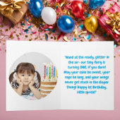 Fairy First Photo Girly Kids Verjaardagsgroet Kaart