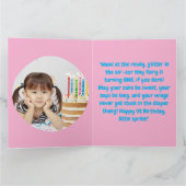 Fairy First Photo KIds BIrthday Wenskaart Kaart (Binnen)