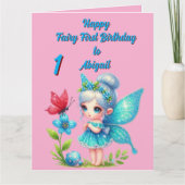 Fairy First Photo KIds BIrthday Wenskaart Kaart (Voorkant)