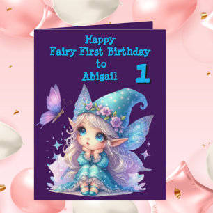 Fairy First Photo KIds BIrthday Wenskaart Kaart