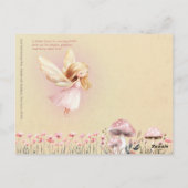 Fairy First Theme Girl's 1st Birthday Party Custom Briefkaart (Achterkant)