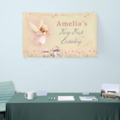 Fairy First Theme Girl's 1st Birthday Party Custom Spandoek (Beurs)