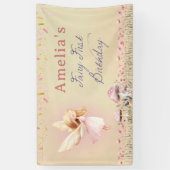 Fairy First Theme Girl's 1st Birthday Party Custom Spandoek (Verticaal)