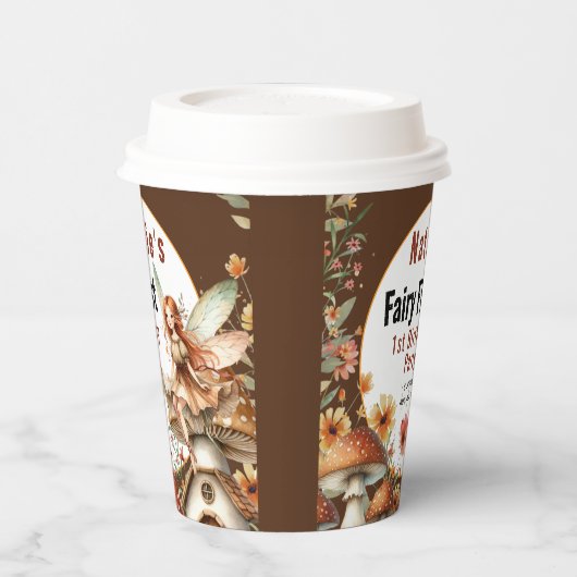 Fairy First Theme Girl's 1st Birthday Party Papieren Bekers (Links)