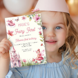 Fairy First Wildflower Waterverf 1e Verjaardag Kaart