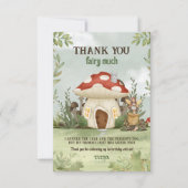 Fairy First Woodland Mushroom 1e verjaardag Bedankkaart (Voorkant)