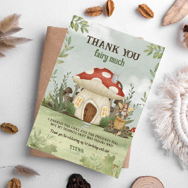 Fairy First Woodland Mushroom 1e verjaardag Bedankkaart