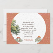 Fairy First Woodland Mushroom 1e Verjaardag Foto Bedankkaart (Achterkant)