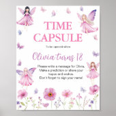 Fairy Floral Butterfly Birthday Party Time Capsule Poster (Voorkant)