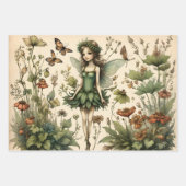  Fairy Floral Butterfly Design Inpakpapier Vel (Voorkant)