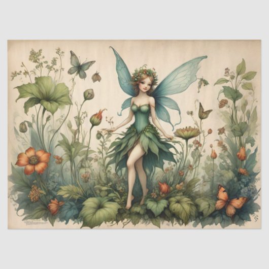  Fairy Floral Butterfly Design Tissuepapier (Voorkant)