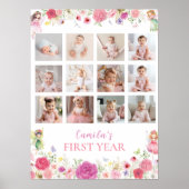 Fairy Floral Eerste jaar Foto Milestone Poster (Voorkant)
