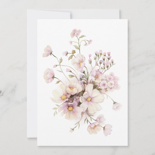 Fairy Floral Eerste Verjaardag Uitnodiging (Achterkant)