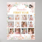 Fairy Floral Garden Eerste jaar Fotomijlpaal Poster (Voorkant)