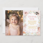 Fairy Floral Garden Verjaardagsfoto Dank u kaart (Voorkant)