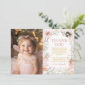 Fairy Floral Garden Verjaardagsfoto Dank u kaart (Staand voorkant)