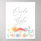 Fairy Floral Girl Birthday Cards and Gifts Sign Poster (Voorkant)