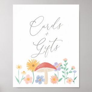 Fairy Floral Girl Birthday Cards and Gifts Sign Poster