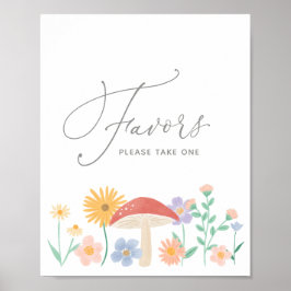 Fairy Floral Girl Birthday Party Favors Sign Poster