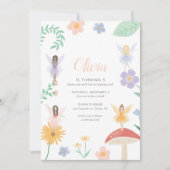 Fairy Floral Girl Birthday Party Kaart (Voorkant)