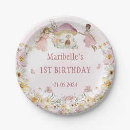 Fairy Floral Girl Birthday Party Papieren Bordje