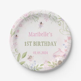 Fairy Floral Girl Birthday Party Papieren Bordje