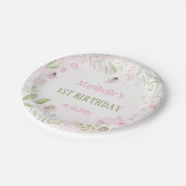 Fairy Floral Girl Birthday Party Papieren Bordje (Gekanteld)