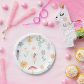 Fairy Floral Girl Birthday Party Papieren Bordje (Feest)