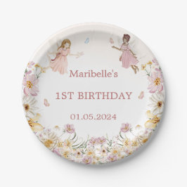 Fairy Floral Girl Birthday Party Papieren Bordje