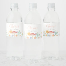 Fairy Floral Girl Birthday Party Waterfles Etiket