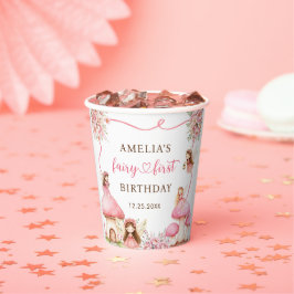 Fairy Floral Girls 1st Birthday Party Papieren Bekers