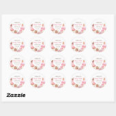 Fairy Floral Girls 1st Birthday Party Ronde Sticker (Vel)